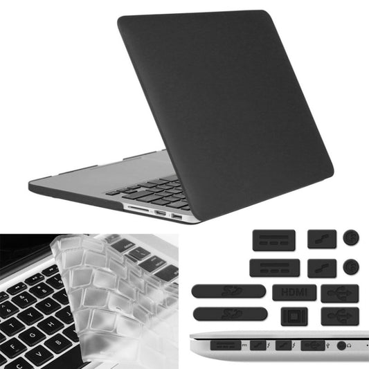 ENKAY for Macbook Pro Retina 13.3 inch (US Version) / A1425 / A1502 Hat-Prince 3 in 1 Frosted Hard Shell Plastic Protective Case with Keyboard Guard & Port Dust Plug(Black) - MacBook Pro Cases by ENKAY | Online Shopping South Africa | PMC Jewellery | Buy Now Pay Later Mobicred