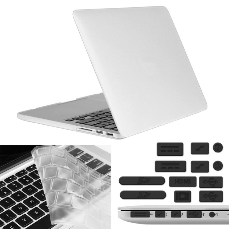 ENKAY for Macbook Pro Retina 13.3 inch (US Version) / A1425 / A1502 Hat-Prince 3 in 1 Frosted Hard Shell Plastic Protective Case with Keyboard Guard & Port Dust Plug(White) - MacBook Pro Cases by ENKAY | Online Shopping South Africa | PMC Jewellery | Buy Now Pay Later Mobicred