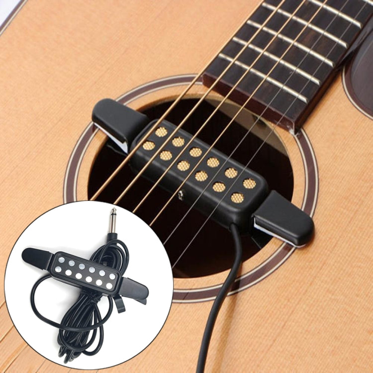 Free Hole Guitar Sound Pickup with Cable(Black) - Instrument Audio Cables by PMC TechLife | Online Shopping South Africa | PMC TechLife | Buy Now Pay Later Mobicred