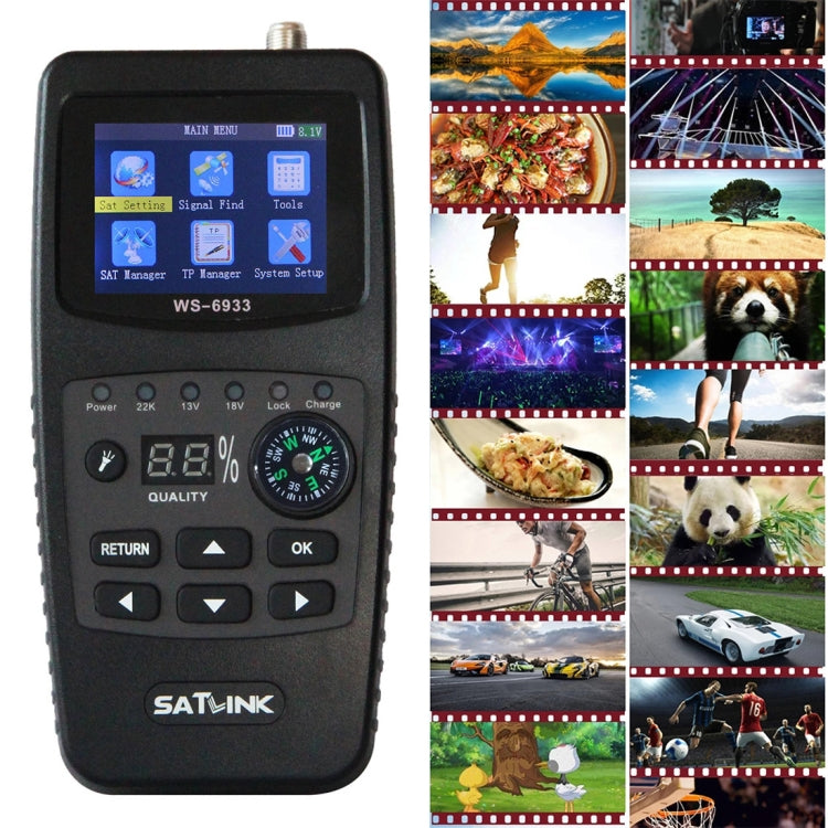 SATLINK WS6933 Portable Digital Satellite Finder Meter, 2.1 inch LCD Colour Screen, DVB-S2/S Signal Pointer(AU Plug) - free shipping - PMC TechLife - Order now!