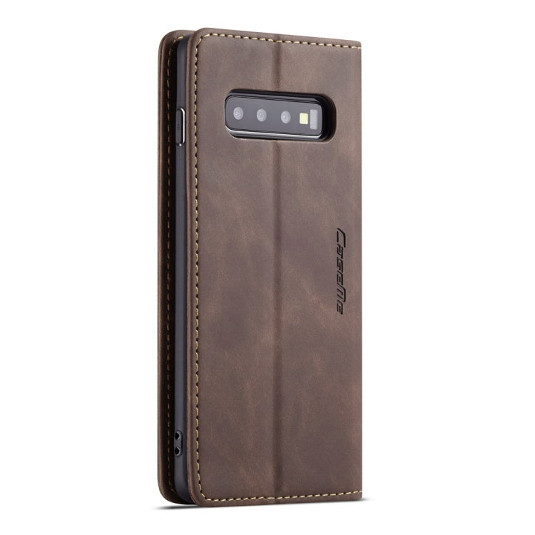 CaseMe-013 Multifunctional Retro Frosted Horizontal Flip Leather Case for Galaxy S10, with Card Slot & Holder & Wallet (Coffee) - Galaxy Phone Cases by CaseMe | Online Shopping South Africa | PMC Jewellery | Buy Now Pay Later Mobicred