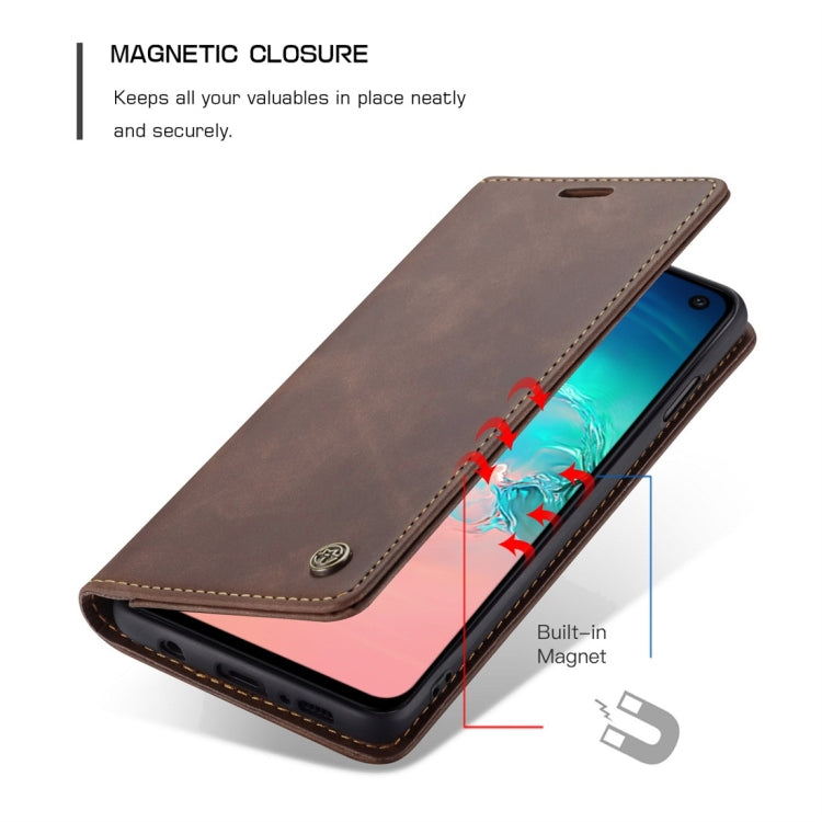 CaseMe-013 Multifunctional Retro Frosted Horizontal Flip Leather Case for Galaxy S10 E, with Card Slot & Holder & Wallet (Coffee) - Galaxy Phone Cases by CaseMe | Online Shopping South Africa | PMC Jewellery | Buy Now Pay Later Mobicred