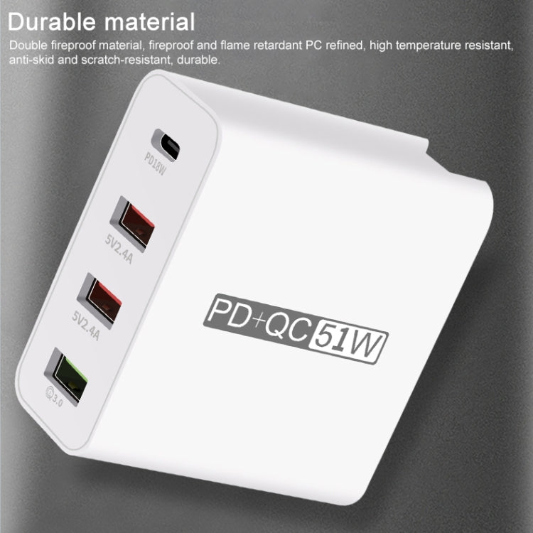 WLX-A6 4 Ports Quick Charging USB Travel Charger Power Adapter, EU Plug - USB Charger by PMC Jewellery | Online Shopping South Africa | PMC Jewellery | Buy Now Pay Later Mobicred