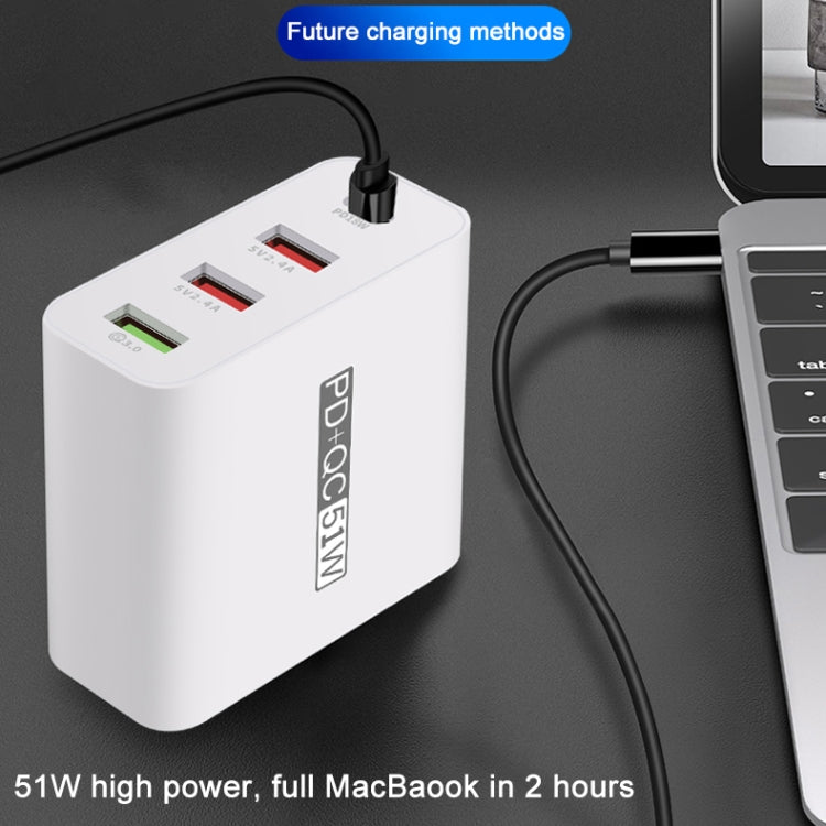 WLX-A6 4 Ports Quick Charging USB Travel Charger Power Adapter, EU Plug - USB Charger by PMC Jewellery | Online Shopping South Africa | PMC Jewellery | Buy Now Pay Later Mobicred