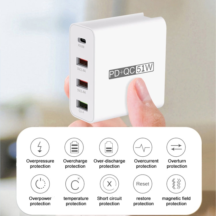 WLX-A6 4 Ports Quick Charging USB Travel Charger Power Adapter, EU Plug - USB Charger by PMC Jewellery | Online Shopping South Africa | PMC Jewellery | Buy Now Pay Later Mobicred