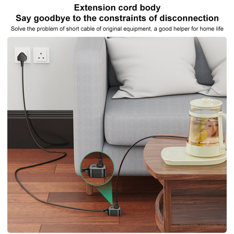 Yesido MC28 UK Plug to Universal Plug Power Extension Cable, Length: 2m - Plug Adaptor by Yesido | Online Shopping South Africa | PMC TechLife | Buy Now Pay Later Mobicred