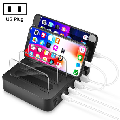 45W PD USB-C / Type-C + 18W PD USB-C / Type-C + 18W QC 3.0 USB + USB Ports Smart Charger with Detachable Bezel, US Plug - Multifunction Charger by PMC Jewellery | Online Shopping South Africa | PMC Jewellery | Buy Now Pay Later Mobicred