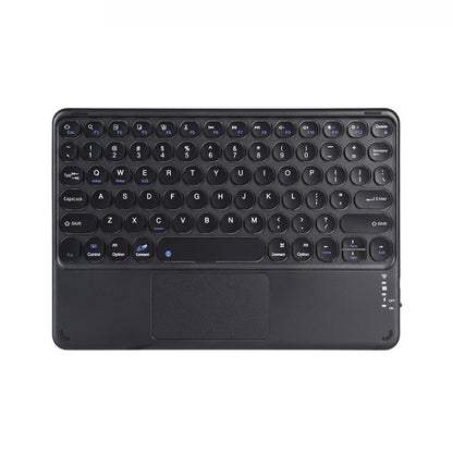 250C 10 inch Universal Tablet Round Keycap Wireless Bluetooth Keyboard with Touch Panel (Black) - Universal Keyboard by PMC Jewellery | Online Shopping South Africa | PMC Jewellery