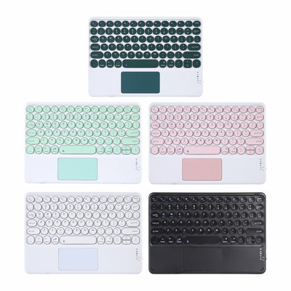 250C 10 inch Universal Tablet Round Keycap Wireless Bluetooth Keyboard with Touch Panel (Green) - Universal Keyboard by PMC Jewellery | Online Shopping South Africa | PMC Jewellery