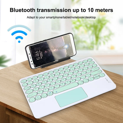 250C 10 inch Universal Tablet Round Keycap Wireless Bluetooth Keyboard with Touch Panel (Green) - Universal Keyboard by PMC Jewellery | Online Shopping South Africa | PMC Jewellery