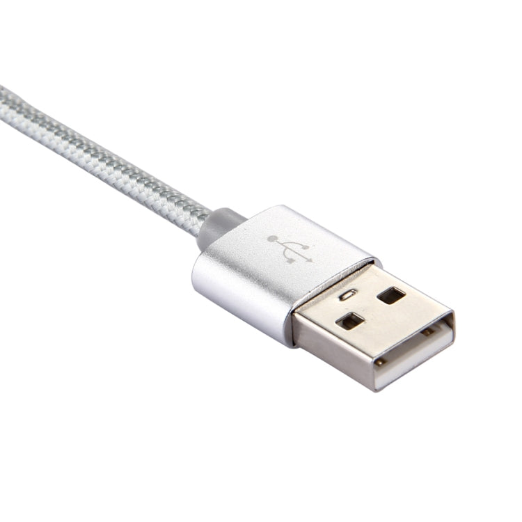 Knit Texture USB to USB-C / Type-C Data Sync Charging Cable, Cable Length: 3m, 3A Total Output, 2A Transfer Data(Silver) - USB-C & Type-C Cable by PMC TechLife | Online Shopping South Africa | PMC TechLife | Buy Now Pay Later Mobicred