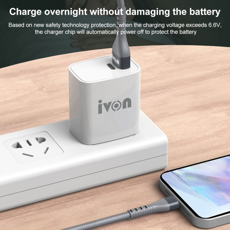 IVON CA92 2.4A Max USB to USB-C / Type-C Rubber Fast Charging Data Cable, Length: 1.5m (Black) - USB-C & Type-C Cable by IVON | Online Shopping South Africa | PMC TechLife | Buy Now Pay Later Mobicred