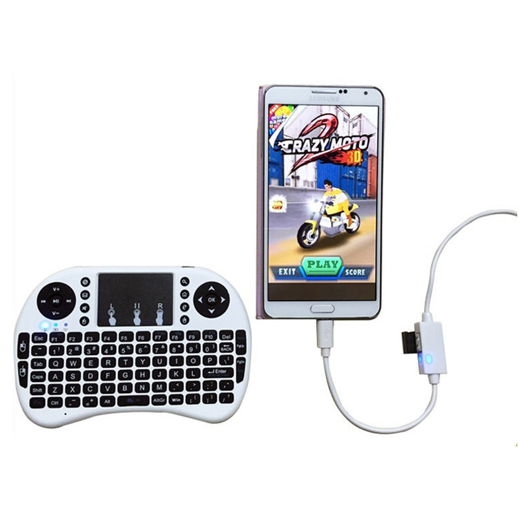 OTG-Y-03 USB 2.0 Male to Micro USB Male + USB Female OTG Charging Data Cable for Android Phones / Tablets with OTG Function, with Switch, Length: 1.1m(White) - Micro USB Cable by PMC Jewellery | Online Shopping South Africa | PMC Jewellery | Buy Now Pay Later Mobicred