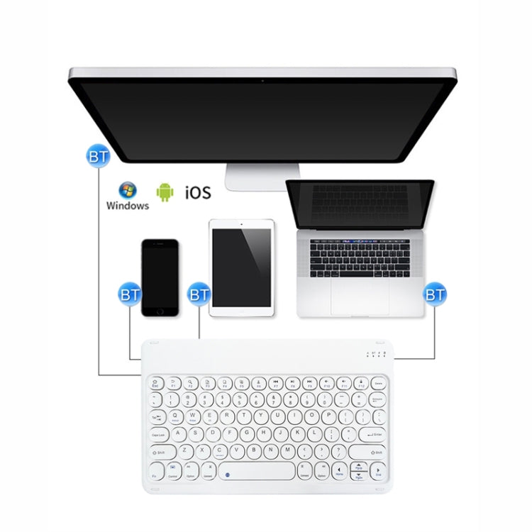 X3 10 inch Universal Tablet Round Keycap Wireless Bluetooth Keyboard (Green) - Universal Keyboard by PMC TechLife | Online Shopping South Africa | PMC TechLife