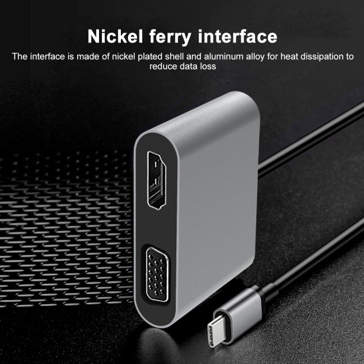 2 in 1 Multifunctional USB-C / Type-C to HDMI+VGA HUB Docking Station - USB HUB by PMC Jewellery | Online Shopping South Africa | PMC Jewellery | Buy Now Pay Later Mobicred