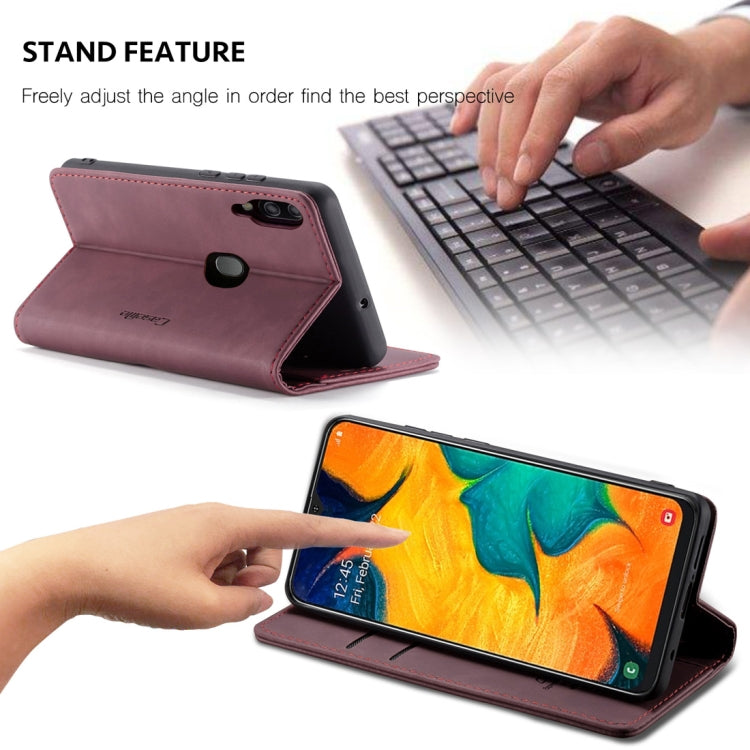 CaseMe-013 Multifunctional Retro Frosted Horizontal Flip Leather Case for Galaxy A40, with Card Slot & Holder & Wallet(Wine Red) - Galaxy Phone Cases by CaseMe | Online Shopping South Africa | PMC Jewellery | Buy Now Pay Later Mobicred