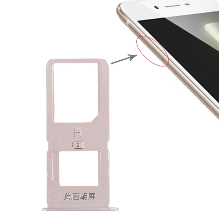 For Vivo X6S Plus 2 x SIM Card Tray (Gold) - Card Socket by PMc TechLife | Online Shopping South Africa | PMc TechLife | Buy Now Pay Later Mobicred