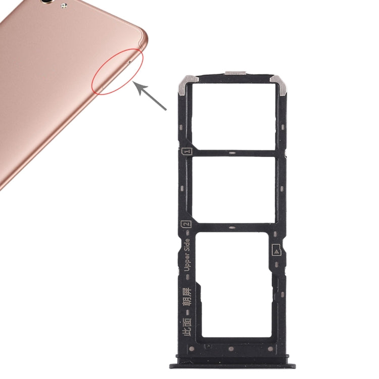 For Vivo Y71 2 x SIM Card Tray + Micro SD Card Tray (Black) - Card Socket by PMc TechLife | Online Shopping South Africa | PMc TechLife | Buy Now Pay Later Mobicred