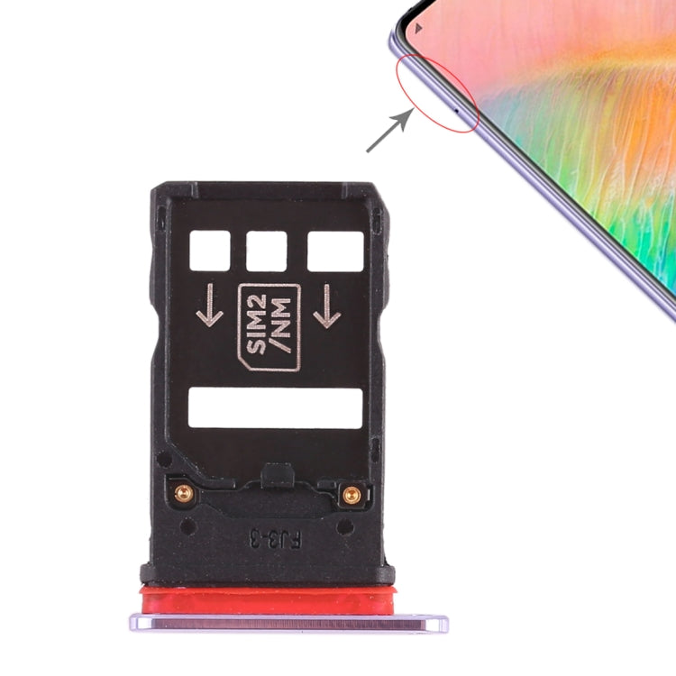 2 x SIM Card Tray for Huawei Mate 20 X (Silver) - Card Socket by PMc TechLife | Online Shopping South Africa | PMc TechLife | Buy Now Pay Later Mobicred