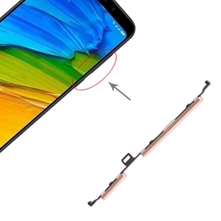 Power Button and Volume Control Button for Xiaomi Redmi 5 Plus(Gold) - Home key & Side Key by PMc TechLife | Online Shopping South Africa | PMc TechLife | Buy Now Pay Later Mobicred