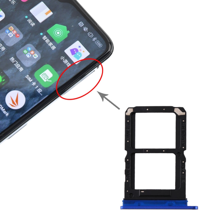 For Realme X2 Pro SIM Card Tray + SIM Card Tray (Blue) - Card Tray by PMC TechLife | Online Shopping South Africa | PMC TechLife | Buy Now Pay Later Mobicred