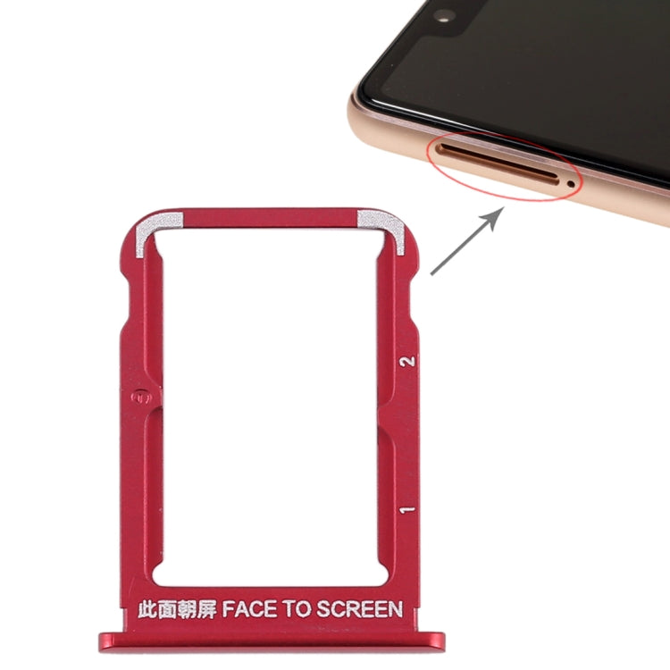 SIM Card Tray for Xiaomi Mi 8 SE (Red) - Card Tray by PMc TechLife | Online Shopping South Africa | PMc TechLife | Buy Now Pay Later Mobicred