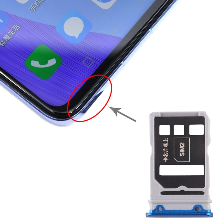 SIM Card Tray + SIM Card Tray for Honor V30 Pro / Honor V30(Dark Blue) - Card Socket by PMc TechLife | Online Shopping South Africa | PMc TechLife | Buy Now Pay Later Mobicred