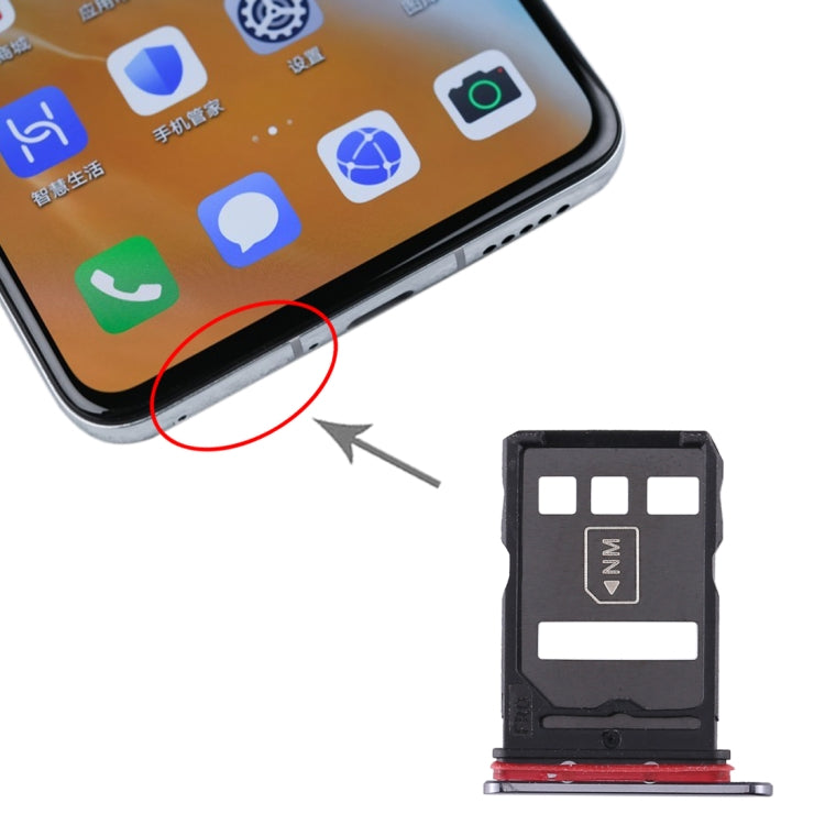 SIM Card Tray + NM Card Tray for Huawei P40 (Grey) - Card Socket by PMc TechLife | Online Shopping South Africa | PMc TechLife | Buy Now Pay Later Mobicred