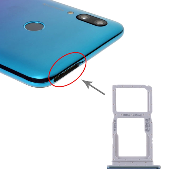 SIM Card Tray + SIM Card Tray / Micro SD Card Tray for Huawei P smart Pro 2019 (Blue) - Card Socket by PMC TechLife | Online Shopping South Africa | PMC TechLife