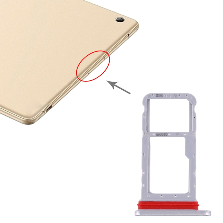 SIM Card Tray + Micro SD Card Tray for Huawei Honor Waterplay (Silver) - Card Socket by PMC TechLife | Online Shopping South Africa | PMC TechLife | Buy Now Pay Later Mobicred