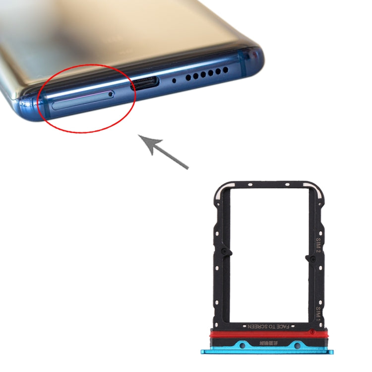 SIM Card Tray + SIM Card Tray for Xiaomi Mi 10(Blue) - Card Tray by PMc TechLife | Online Shopping South Africa | PMc TechLife | Buy Now Pay Later Mobicred
