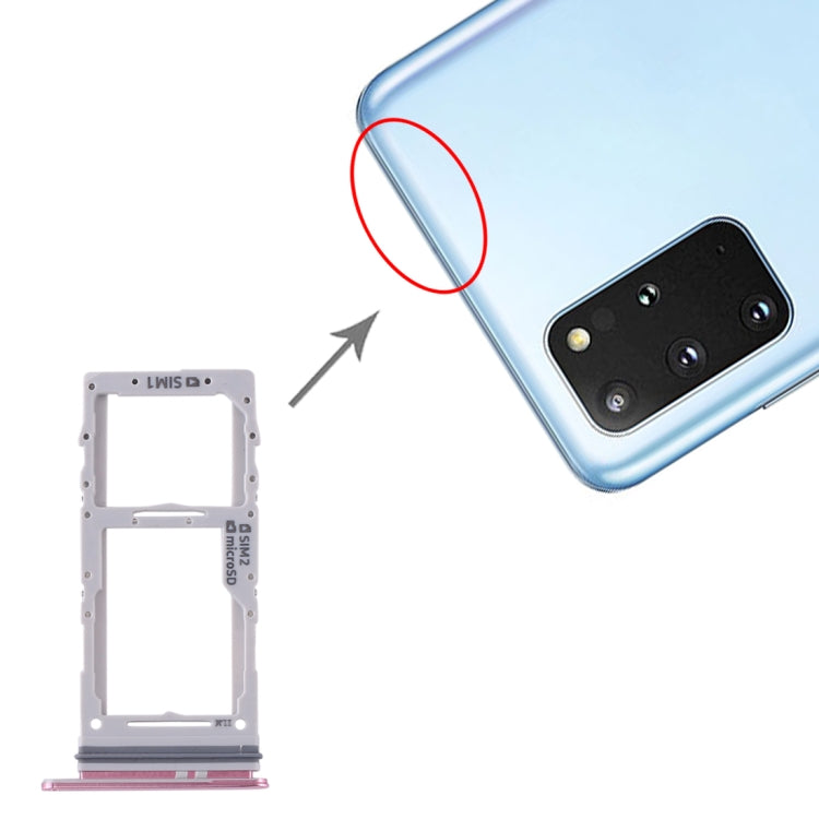 For Samsung Galaxy S20+ / Galaxy S20 Ultra SIM Card Tray + SIM Card Tray / Micro SD Card Tray (Pink) - Card Socket by PMC Jewellery | Online Shopping South Africa | PMC Jewellery | Buy Now Pay Later Mobicred