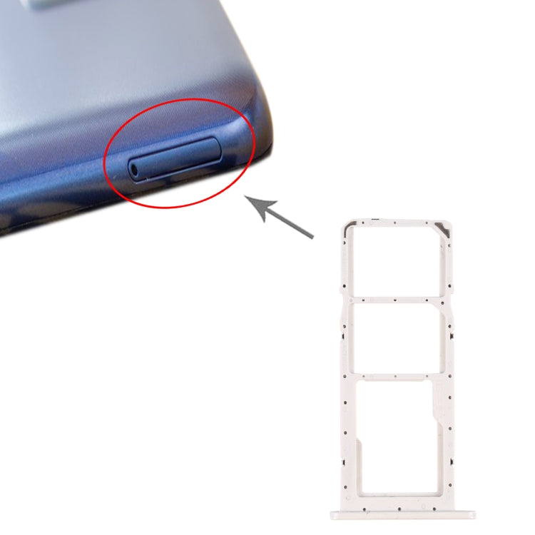 For Samsung Galaxy A02s SM-A025 SIM Card Tray + SIM Card Tray + Micro SD Card Tray (White) - free shipping - PMc TechLife - Order now!