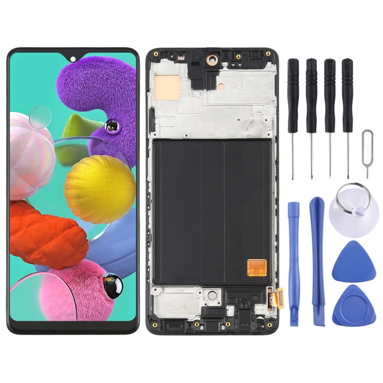 OLED LCD Screen for Samsung Galaxy A51 4G SM-A515(6.36 inch) Digitizer Full Assembly with Frame (Black) - free shipping - PMc TechLife - Order now!