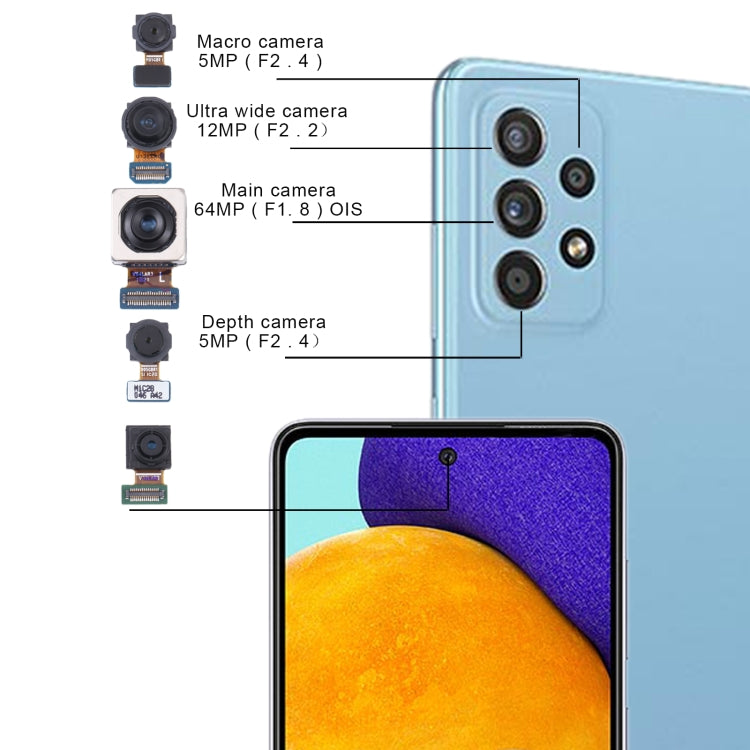 For Samsung Galaxy A52 SM-A525 Original Camera Set (Depth + Macro + Wide + Main Camera + Front Camera) - free shipping - PMc TechLife - Order now!