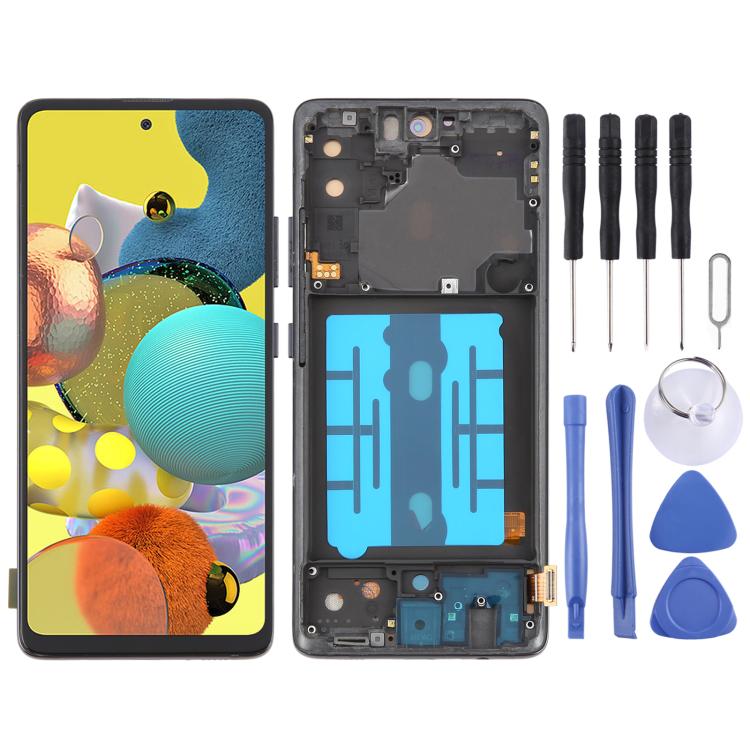 For Samsung Galaxy A51 5G SM-A516 6.43 inch OLED LCD Screen Digitizer Full Assembly with Frame (Black) - free shipping - PMC TechLife - Order now!