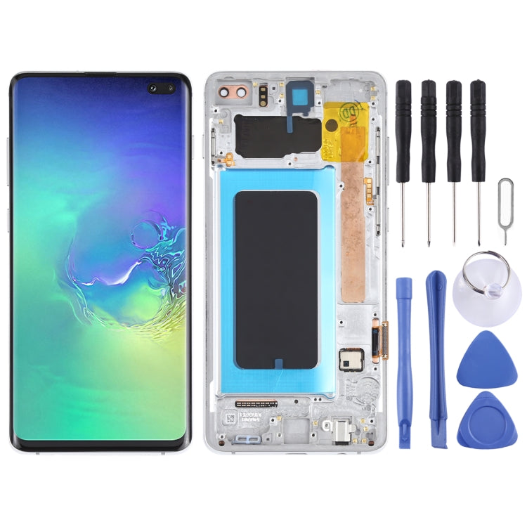 Original Super AMOLED LCD Screen for Samsung Galaxy S10+ Digitizer Full Assembly with Frame (Silver) - free shipping - PMc TechLife - Order now!