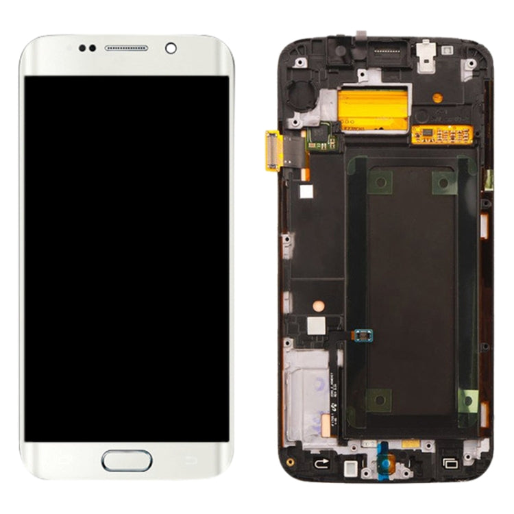 Original Super AMOLED LCD Screen For Samsung Galaxy S6 Edge SM-G925F Digitizer Full Assembly with Frame (White) - free shipping - PMC TechLife - Order now!