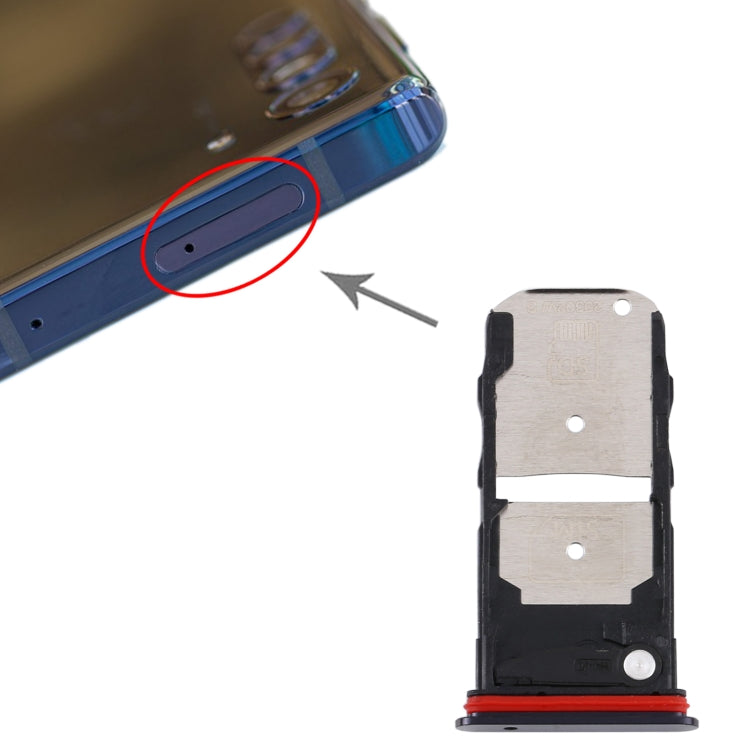 SIM Card Tray + SIM Card Tray / Micro SD Card Tray for Motorola Edge XT2063-3 (Black) - Card Socket by PMc TechLife | Online Shopping South Africa | PMc TechLife | Buy Now Pay Later Mobicred