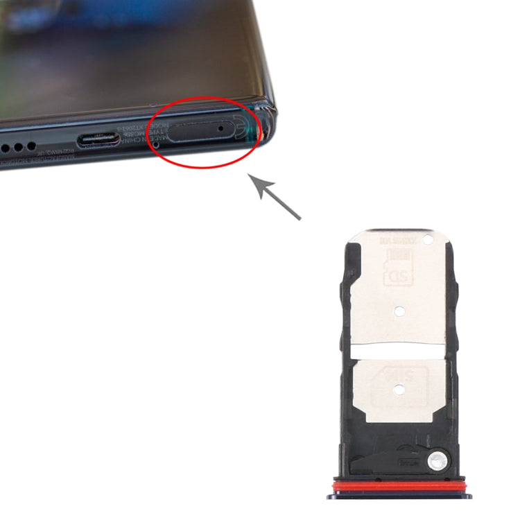 SIM Card Tray + Micro SD Card Tray for Motorola Moto Edge+ (Black) - Card Socket by PMc TechLife | Online Shopping South Africa | PMc TechLife | Buy Now Pay Later Mobicred