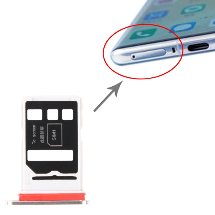 SIM Card Tray + SIM Card Tray for Huawei Nova 8 Pro 5G (Silver) - Card Socket by PMc TechLife | Online Shopping South Africa | PMc TechLife | Buy Now Pay Later Mobicred