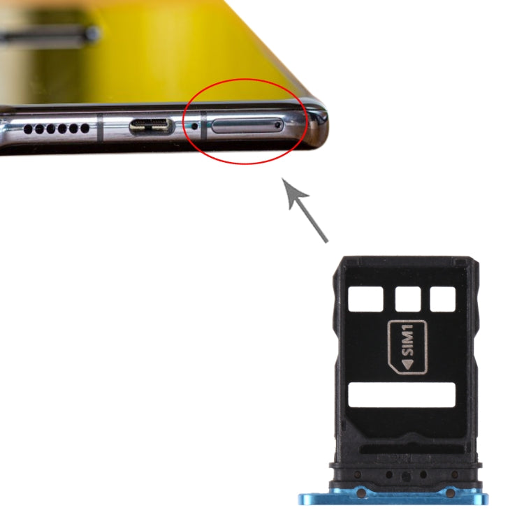 SIM Card Tray + NM Card Tray for Huawei P40 Pro+ (Blue) - Card Socket by PMc TechLife | Online Shopping South Africa | PMc TechLife | Buy Now Pay Later Mobicred