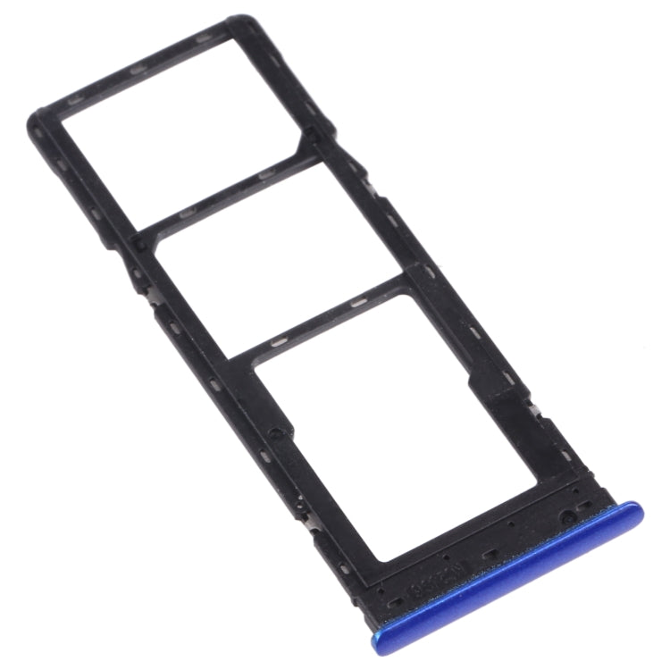For Tecno Spark 4 / Camon 12 KC2 KC8 CC7 SIM Card Tray + SIM Card Tray + Micro SD Card Tray (Blue) - Card Tray by PMc TechLife | Online Shopping South Africa | PMc TechLife | Buy Now Pay Later Mobicred