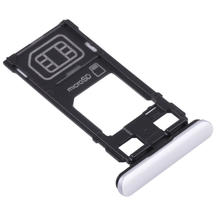 SIM Card Tray + Micro SD Card Tray for Sony Xperia 1 / Xperia XZ4 (Silver) - Card Tray by PMC TechLife | Online Shopping South Africa | PMC TechLife | Buy Now Pay Later Mobicred