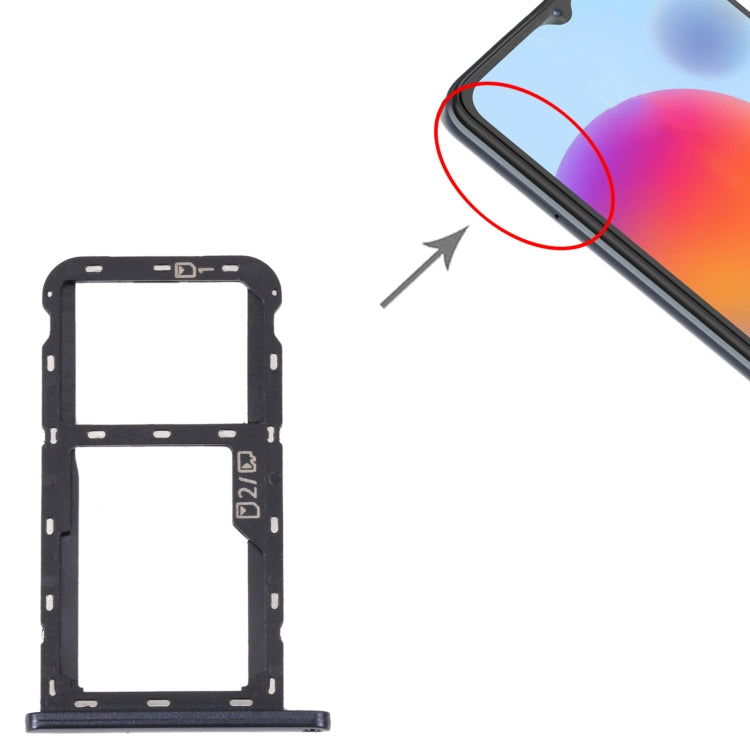 For ZTE Blade A72 SIM Card Tray + SIM Card Tray / Micro SD Card Tray (Grey) - For ZTE by PMc TechLife | Online Shopping South Africa | PMc TechLife | Buy Now Pay Later Mobicred