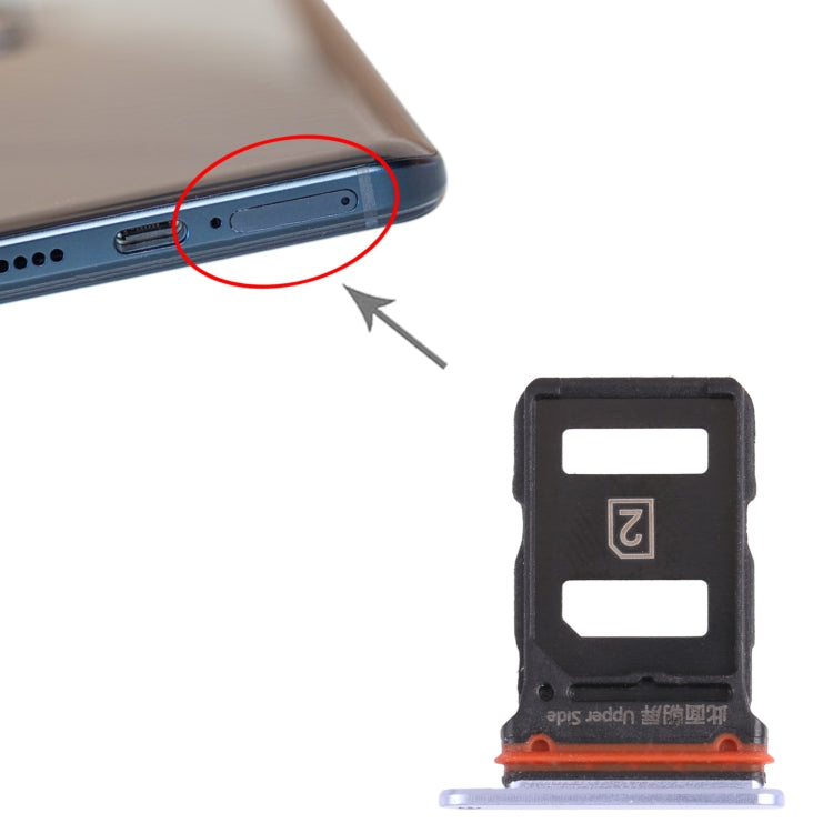 For vivo iQOO 3 5G SIM Card Tray + SIM Card Tray (Silver) - Card Socket by PMc TechLife | Online Shopping South Africa | PMc TechLife | Buy Now Pay Later Mobicred