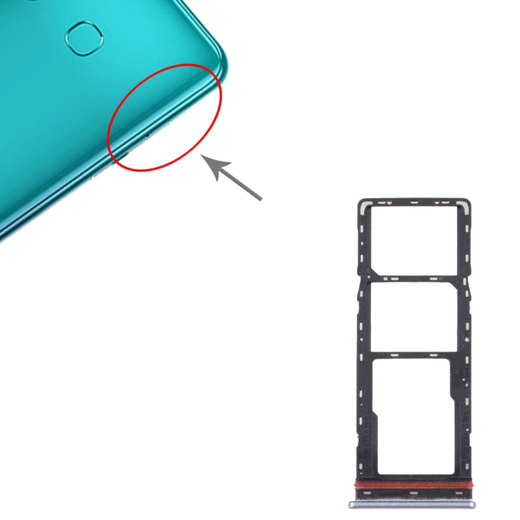 For Infinix Zero 8i X687B SIM Card Tray + SIM Card Tray + Micro SD Card Tray (Silver) - Card Tray by PMc TechLife | Online Shopping South Africa | PMc TechLife | Buy Now Pay Later Mobicred