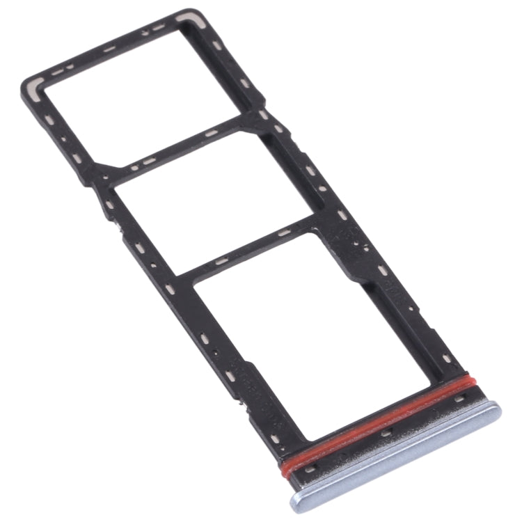 For Tecno Spark 7P KF7J SIM Card Tray + SIM Card Tray + Micro SD Card Tray (Silver) - Card Tray by PMc TechLife | Online Shopping South Africa | PMc TechLife | Buy Now Pay Later Mobicred