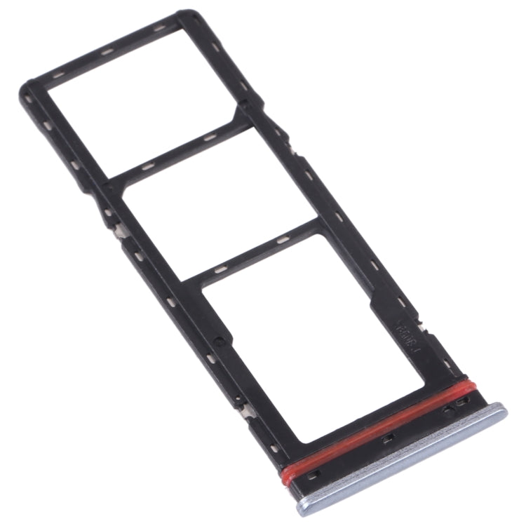 For Tecno Spark 7P KF7J SIM Card Tray + SIM Card Tray + Micro SD Card Tray (Silver) - Card Tray by PMc TechLife | Online Shopping South Africa | PMc TechLife | Buy Now Pay Later Mobicred