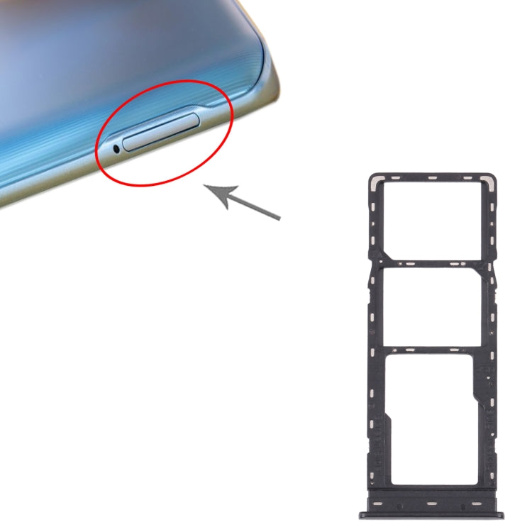 For Tecno Camon 17 Pro CG8 CG8H SIM Card Tray + SIM Card Tray + Micro SD Card Tray (Black) - Card Tray by PMc TechLife | Online Shopping South Africa | PMc TechLife | Buy Now Pay Later Mobicred